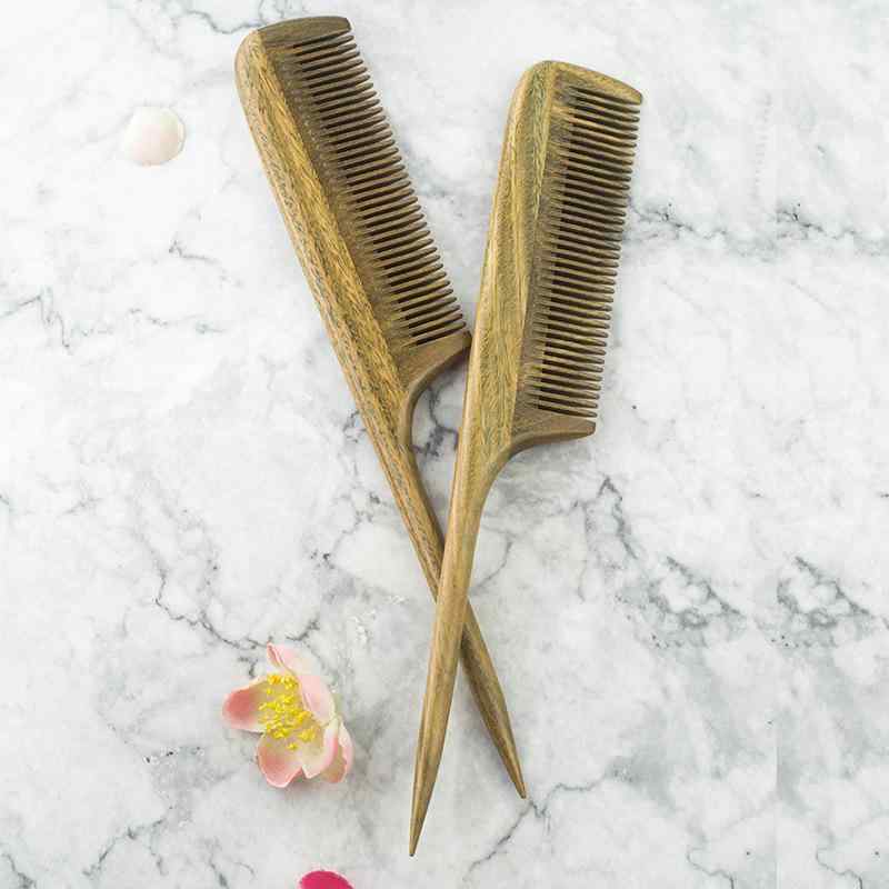 コーム レディース 子供用 ガールズ キッズ 絡まない 絡まりにくい 前髪用 天然 グリーンサンダルウッ..