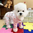 ドッグウェア 犬用 かわいい おしゃれ ビションフリーゼ トイプードル 小型犬 中型犬 お散歩用 汚れ防止 オールシーズン対応 チューリップ柄 総柄 ポリエステル製 ドッグパンツ