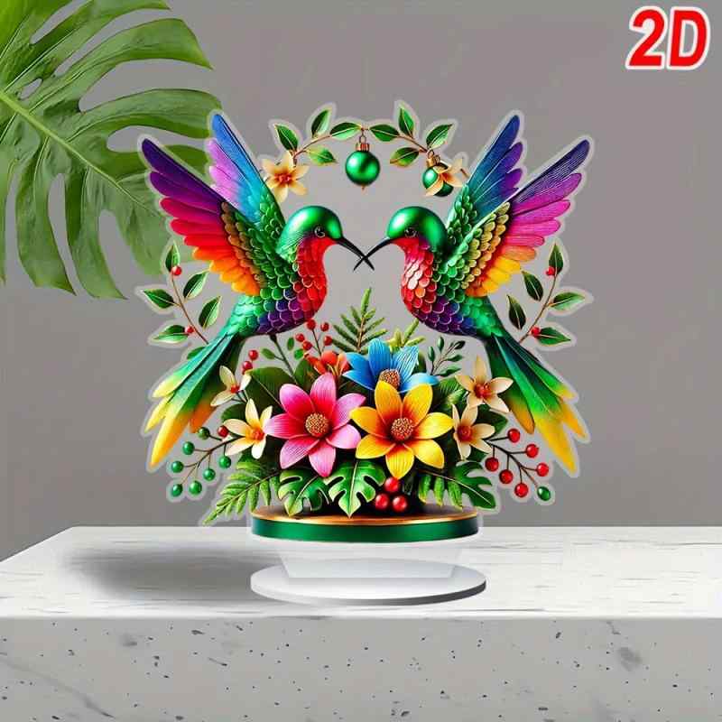 オブジェ ハチドリ アクリル製 多機能 屋内外対応 インテリア雑貨 ホームデコレーション 玄関 庭 ガー..