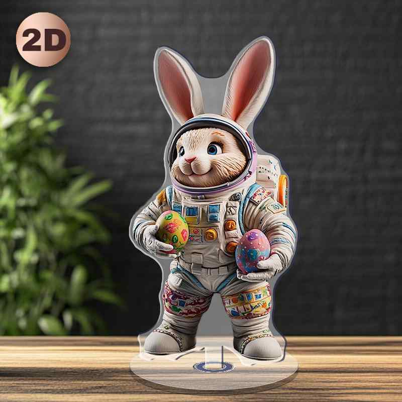 置物 アクリル 彫刻 イースター 宇宙飛行士 うさぎ モダンアート カラフル おしゃれ インテリア デスク 部屋 飾り プレゼント ギフト