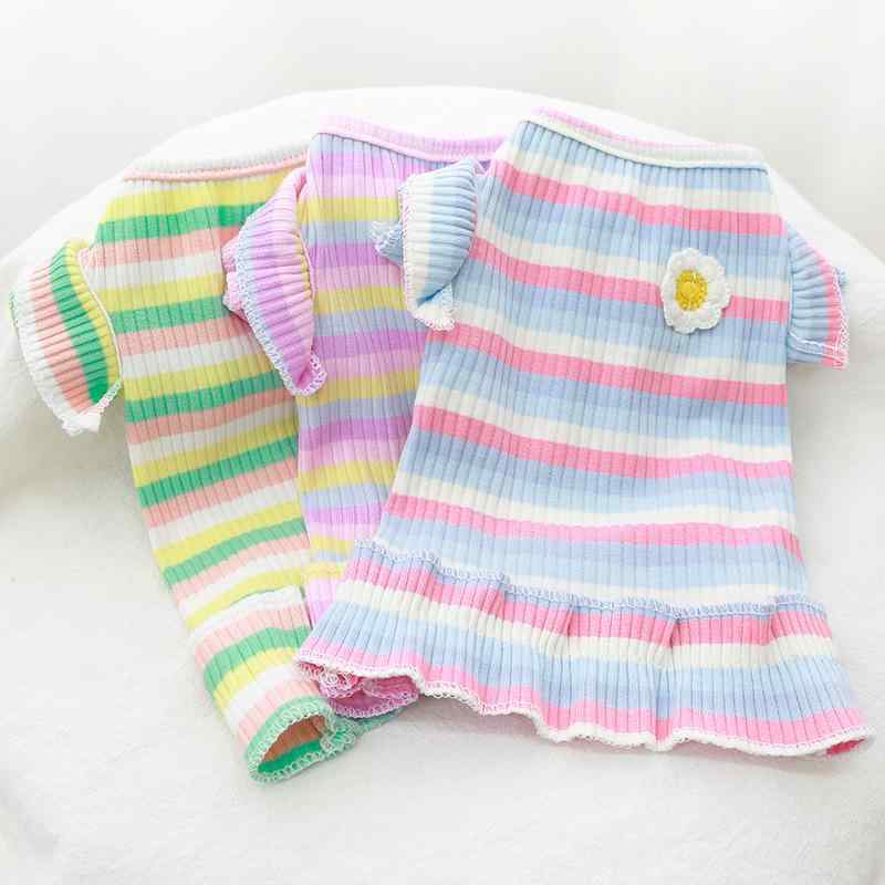 ペット服 小型犬 猫 トイプードル ビションフリーゼ チワワ ポメラニアン 春夏 薄手 コットン カジュア..