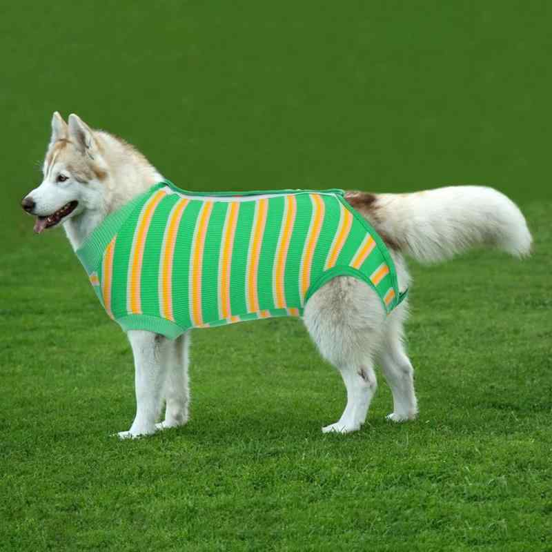 犬用術後服 去勢 避妊 手術後 回復服 介護服 舐め防止 噛みつき防止 通気性抜群 軽量 ソフト 綿 コット..