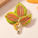 ブローチ 男女兼用 レトロ 森ガール風 釉薬彩り 秋の葉 インスタ映え スーツ ジャケット用 ピン ずれ防止 固定 アクセサリー 合金製 ファッション小物