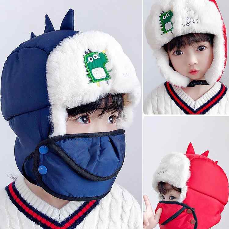 帽子 男の子 女の子 ベビー キッズ 耳当て付き マスク ネックウォーマー 一体型 フライトキャップ 防寒 防風 保温 暖かい かわいい ポリエステル 秋冬 雪...