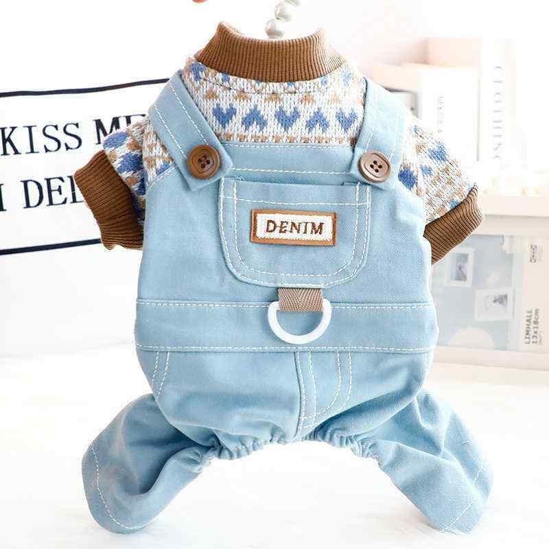 ドッグウェア 小型犬 秋冬 保温性 リード対応 四つ足 オーバーオール サロペット つなぎ ウェーブ柄 カ..