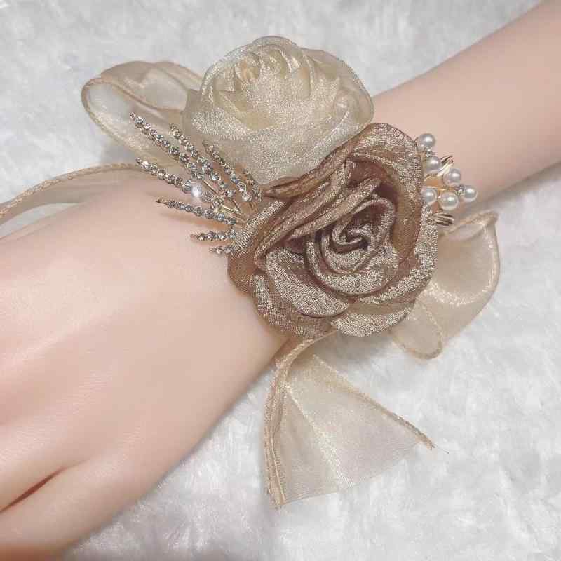 ブーケ レディース ロマンチック 優雅 結婚式 ブライズメイド 花嫁 リストブーケ コサージュ 上品 披露..