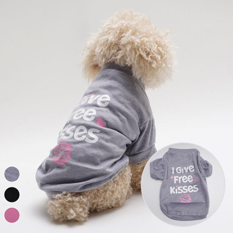 ペットウェア 小型犬 春夏 ドッグウェア Tシャツ シャツ 通気性 涼しい ハート リップ柄 プリント 無地..