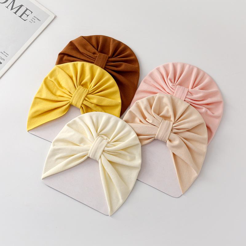 帽子 ベビー 新生児 男女兼用 春夏用 薄手 通気性 綿素材 泉門保護 ターバン風 キャップ おしゃれ かわ..