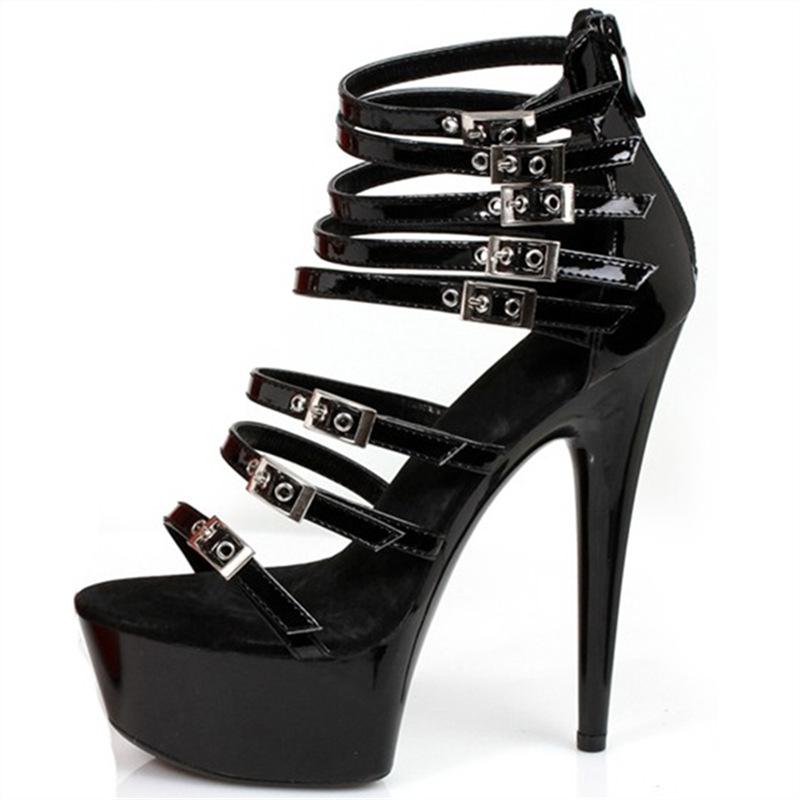 サンダル レディース ハイヒール ピンヒール 15cmヒール バックストラップ ピープトゥ ファッション お..