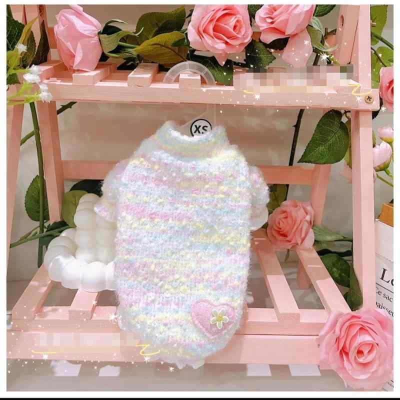 犬服 超小型犬用 小型犬 秋冬用 ニット セーター パフスリーブ 保温 防寒 暖かい かわいい おしゃれ ポリエステル素材 ドッグウェア お散歩 部屋着 抜け毛対策