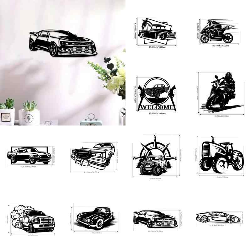 ウォールアート 金属製 アイアンアート 立体感 モダン バイク スポーツカー デザイン リビングルーム ベッドルーム ダイニング 玄関 店舗用 壁飾り インテリア ウォールデコ(x2)