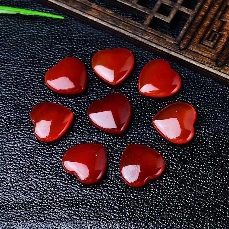天然石パーツ レッドアゲート ハート形 カボション 平底 ルース DIY ハンドメイド 指輪 ブレスレット アクセサリー素材 2cm パワーストーン
