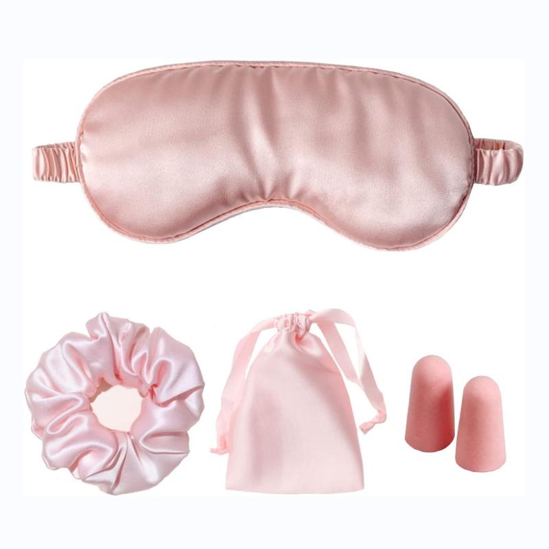 アイマスク 再生繊維 遮光性 光遮断 3点セット 耳栓 収納袋付き ソフト 快適 肌触り良い 昼寝 旅行 機..