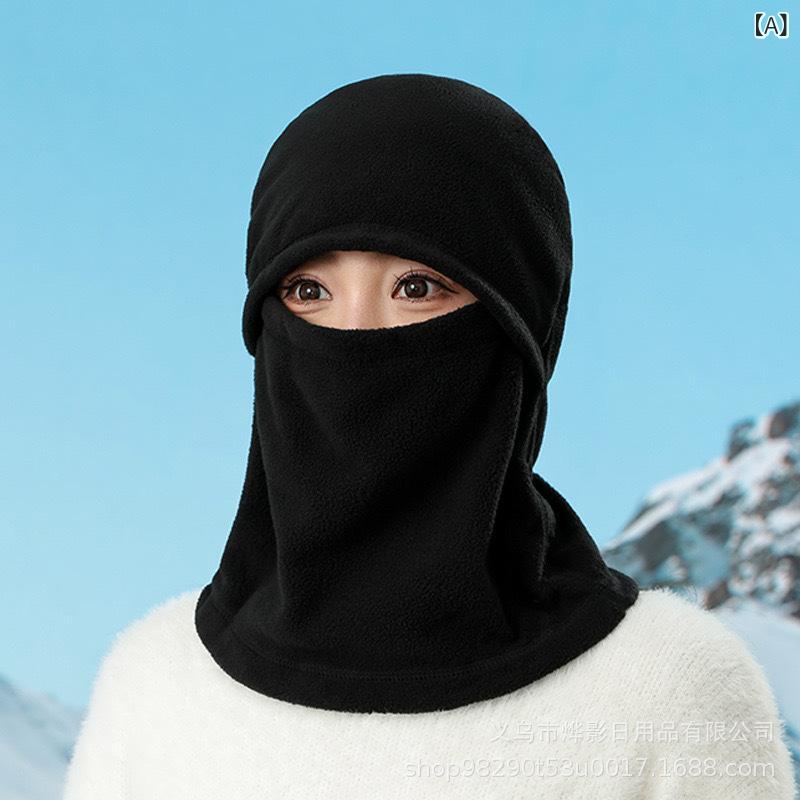 帽子 目出し帽 バラクラバ メンズ レディース ユニセックス 秋冬 フリース 防寒 保温 防風 一体型 フェイスマスク ネックウォーマー アウトドア サイクリング(x2)(4)