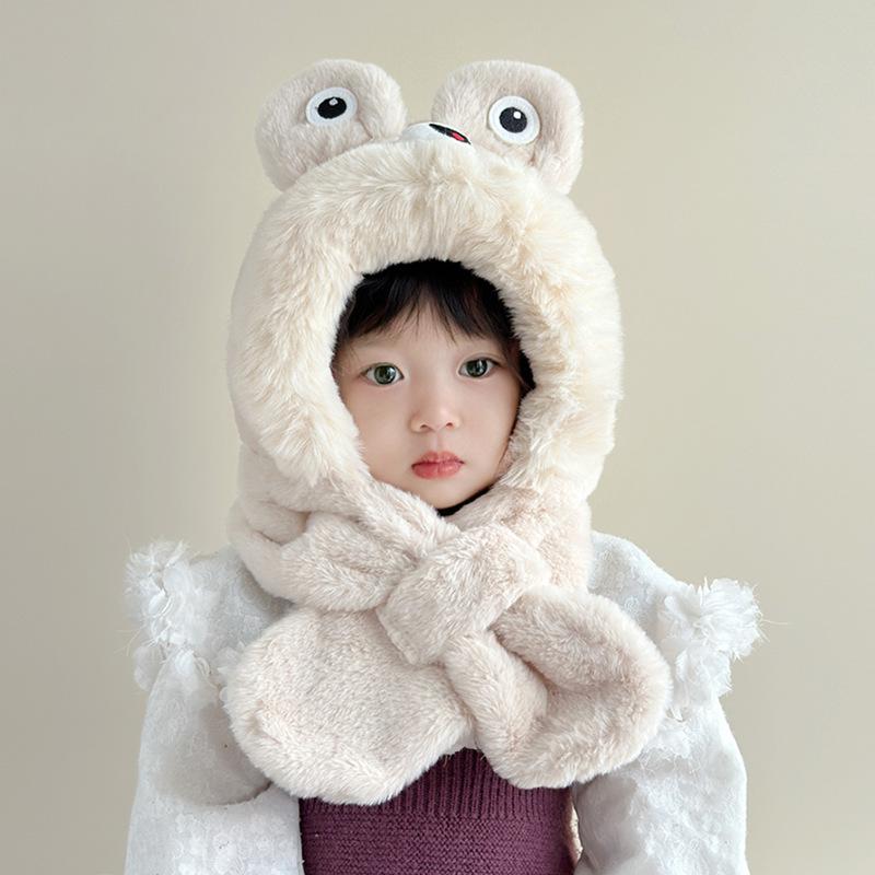 帽子 ベビー キッズ 男の子 女の子 マフラー一体型 防風 防寒 厚手 耳あて付き 通気性 保温 秋冬 綿 か..