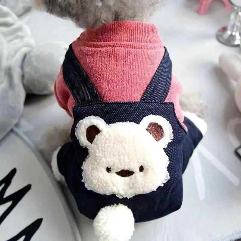 ペット服 秋冬 小型犬 猫用 フリース かわいい パジャマ つなぎ テディ ビション ポメラニアン 子犬 コ..