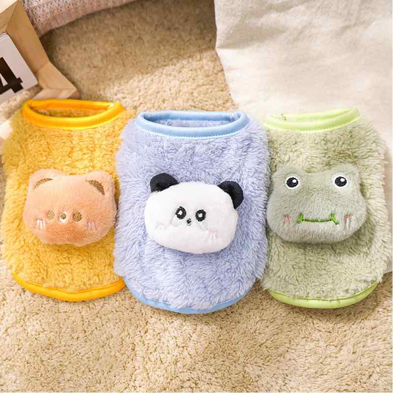 ペットウェア 小型犬 幼犬 ビションフリーゼ 秋冬 あったか厚手 防寒 スウェット フリース 犬服 ポリエ..