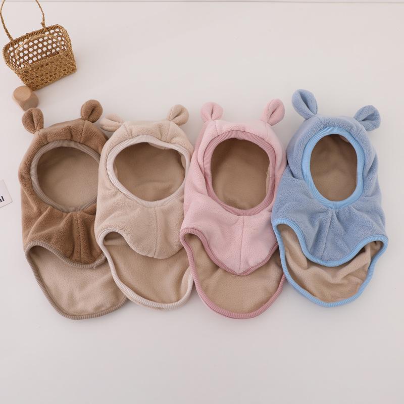 帽子 子供 ベビー 男の子 女の子 秋冬 かわいい クマ耳 防風 防寒 保温 あったか 耳当て付き ネックウ..