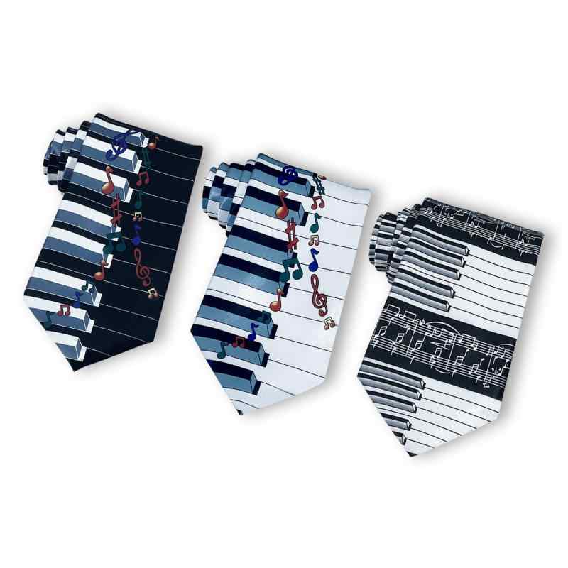 ネクタイ メンズ 8cm幅 ピアノ 鍵盤 音符 柄 おしゃれ ファッション タイ ポリエステル素材 スーツ シ..