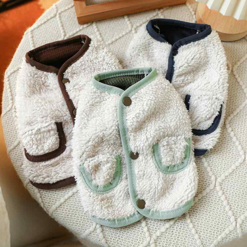 ペットウェア ベスト 犬 猫用 小型犬 中型犬 裏起毛 保温 防寒 もこもこ フリース あったか 快適 カジ..