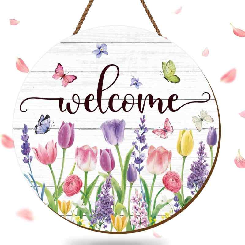 門プレート 木製 円形 表札 おしゃれ かわいい サインプレート 玄関 インテリア 壁掛け 装飾 丸型 ツゲ材 モダン シンプル ウォールデコレーション ユニーク 飾り(x2)