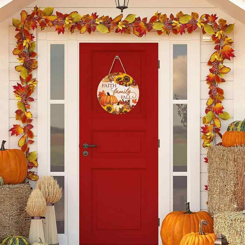 飾り板 ハロウィーン ウェルカムボード 木製 ツゲ材 円形 壁掛け 吊り下げ 玄関 ドア飾り 部屋 インテリア おしゃれ モダン シンプル サインプレート ウォールデコレーション(x2)