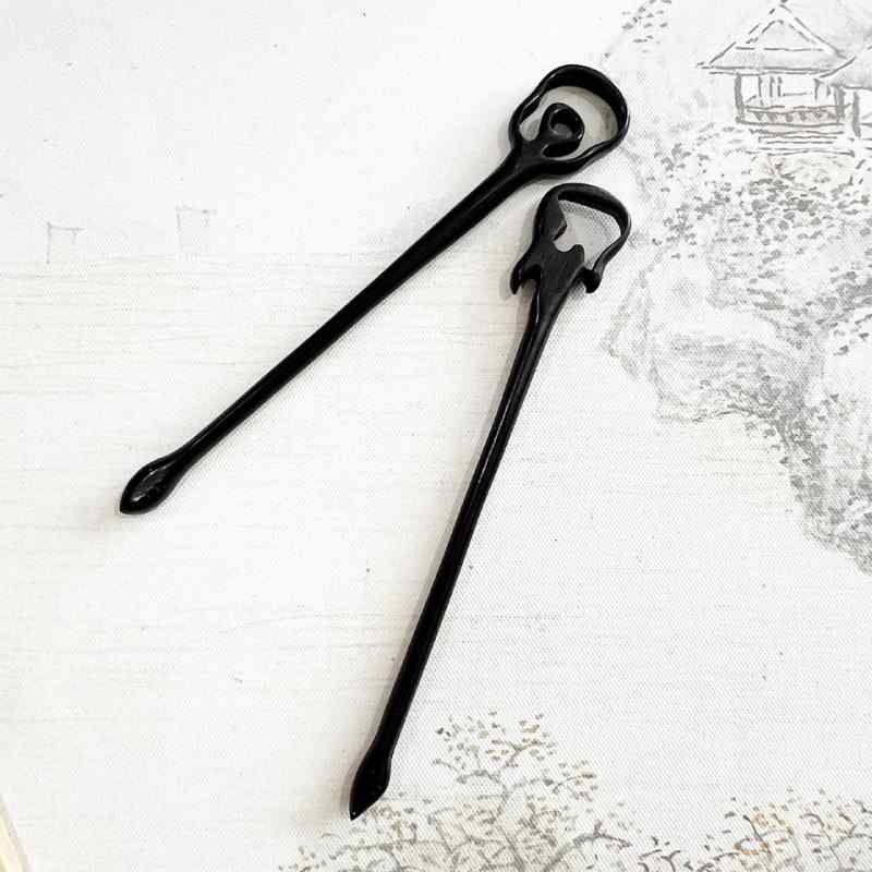 かんざし レディース 個性的 黒檀木製 ギターモチーフ レトロ風 アンティーク調 シンプル まとめ髪用 ..