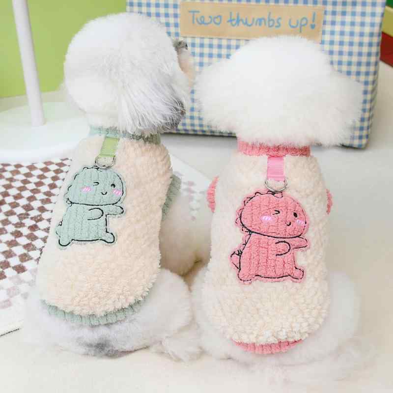 犬服 あったか 防寒 保温 フリース 恐竜 小型犬 トイプードル ビションフリーゼ 秋冬用 厚手 カジュア..