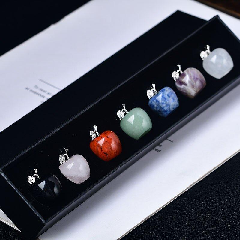 天然石 置物 天然水晶 原石 多彩なクリスタル カラフル リンゴ アップル 宝石 パワーストーン 癒し お..