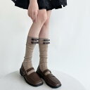 ソックス レディース くしゅくしゅ ルーズソックス ラメ きらきら 美脚効果 レトロ リボン 縦ストライプ 薄手 ミドル丈 カジュアル 春夏秋