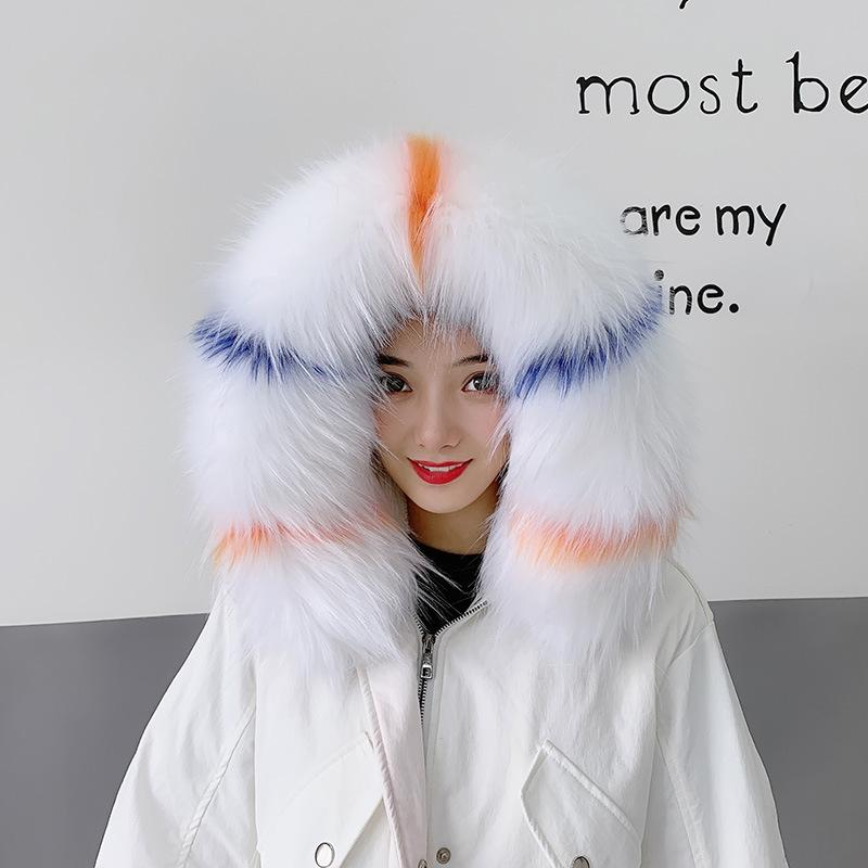 付け襟 秋冬 フォックス調人工毛皮 ボリューム おしゃれ 防寒 コート ダウンジャケット フード用 ネッ..