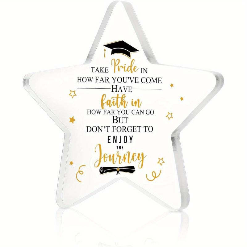 飾り アクリル 立体 五芒星 卒業帽 卒業シーズン 卒業式 卒業祝い 謝恩会 記念品 置物 デコレーション クリア モダン シンプル イベント パーティー お部屋 卓上 インテリア(x2)