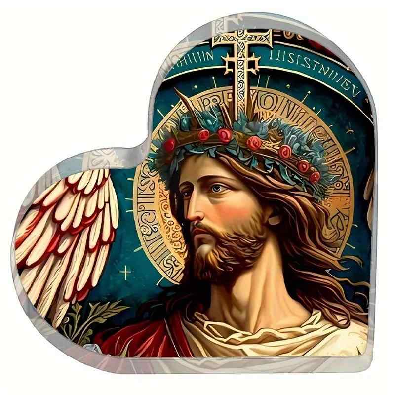 置物 アクリル製 透明 ハート型 モダンアート風 昇天日 復活祭 オフィス デスク インテリア リビング 玄関 メモリアル ギフト 贈り物 卓上飾り おしゃれ(x2)