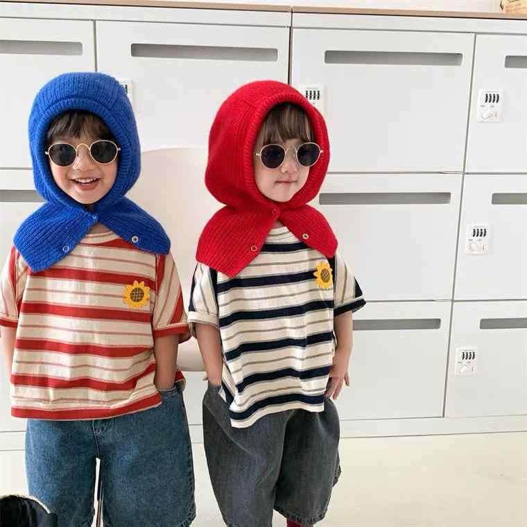 ニット帽 キッズ ベビー 男の子 女の子 厚手 保温 防寒 防風 ネックウォーマー一体型 秋冬用 フリーサ..