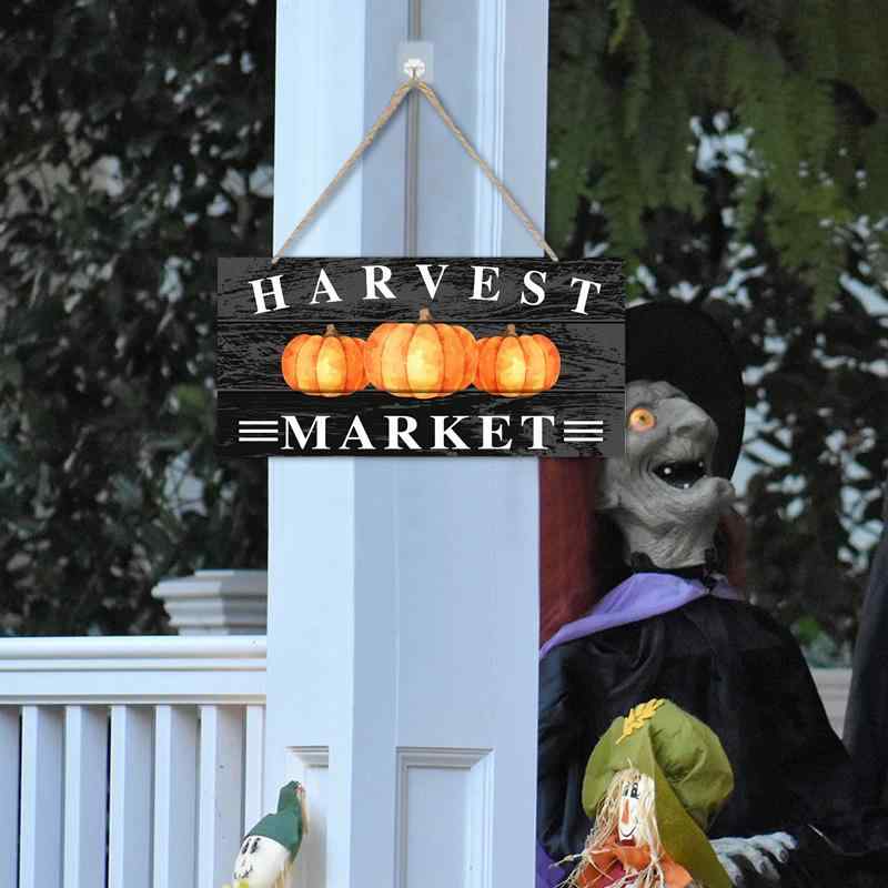 ドアプレート ハロウィン 木製 長方形 サインプレート 看板 おしゃれ モダン インテリア 玄関 リビング 部屋 飾り オーナメント 家庭用(x2)