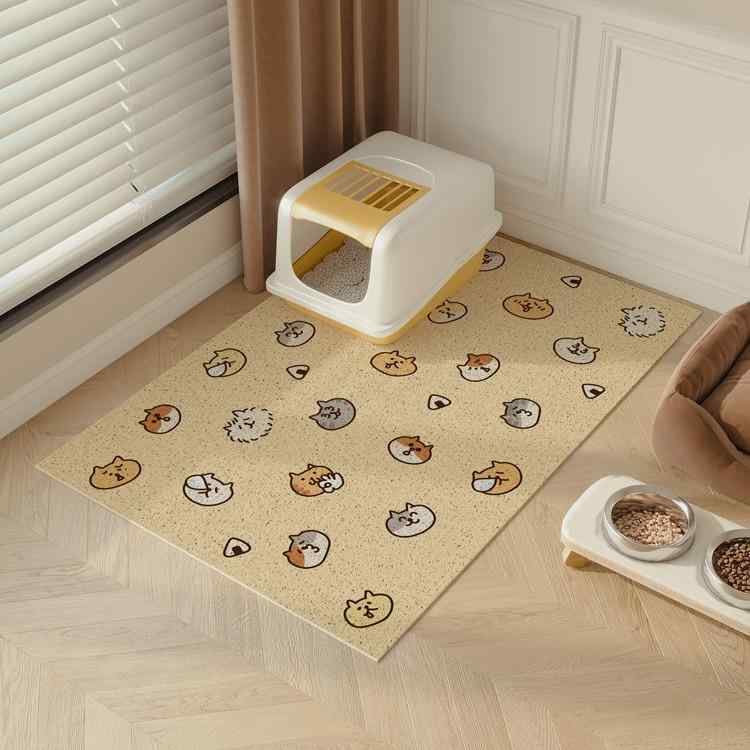 猫砂マット 飛び散り防止 汚れ防止 滑り止め カット可能 家庭用 ペット用 PVC ループコイル 玄関 フロ..
