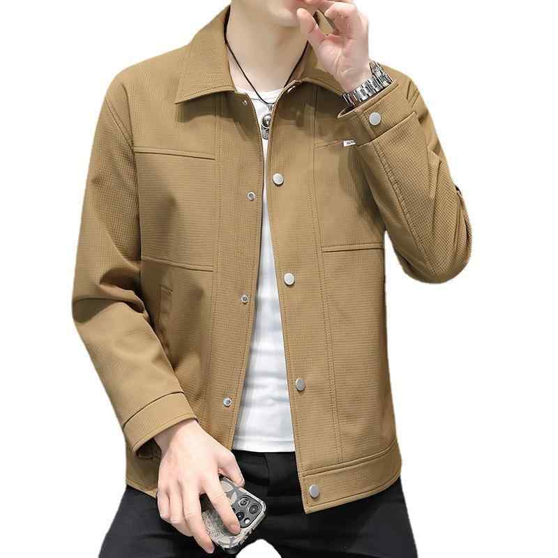 ジャケット メンズ おしゃれなチェック柄 立体感 コーデュロイ 襟付き シングルブレスト 韓国風 春物 デイリー カジュアル 長袖