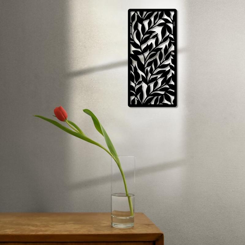 ウォールデコ リーフ おしゃれなデザイン 金属製 メタルアート 壁掛けインテリア シンプル モダン ブラック リビング 寝室 玄関 ダイニング 書斎 屋外