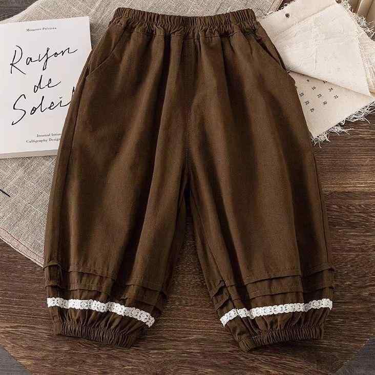 カジュアルパンツ 女の子 キッズ ベビー 春秋 綿95% 柔らか素材 かわいい おしゃれ 韓国子供服 レース ..