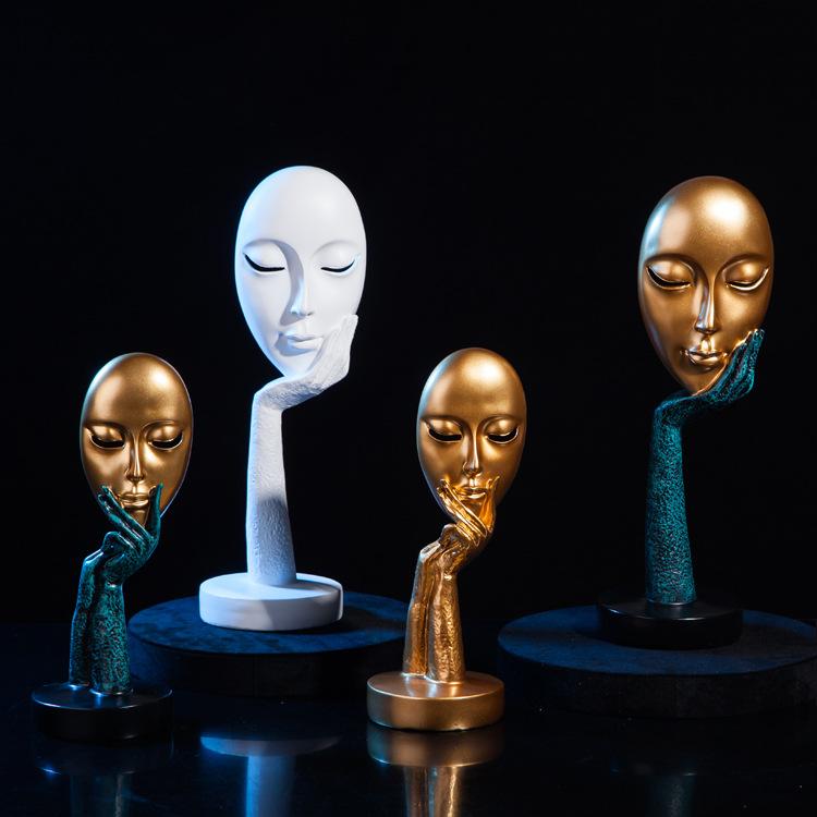 置物 抽象的 アート 人顔 マスク ヨーロッパ風 クリエイティブ ミニ 樹脂製 リビング インテリア 玄関 ..