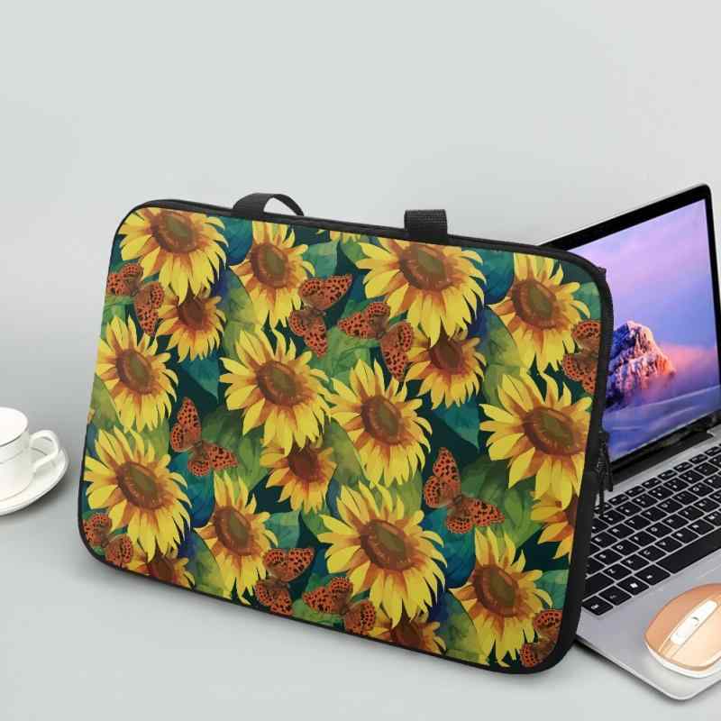 PCケース 男女兼用 ひまわり柄 フラワー ネオプレン素材 軽量 耐衝撃 耐摩耗 ノートパソコン タブレット 15インチ対応 通勤 通学 ビジネス カジュアル 保護カバー
