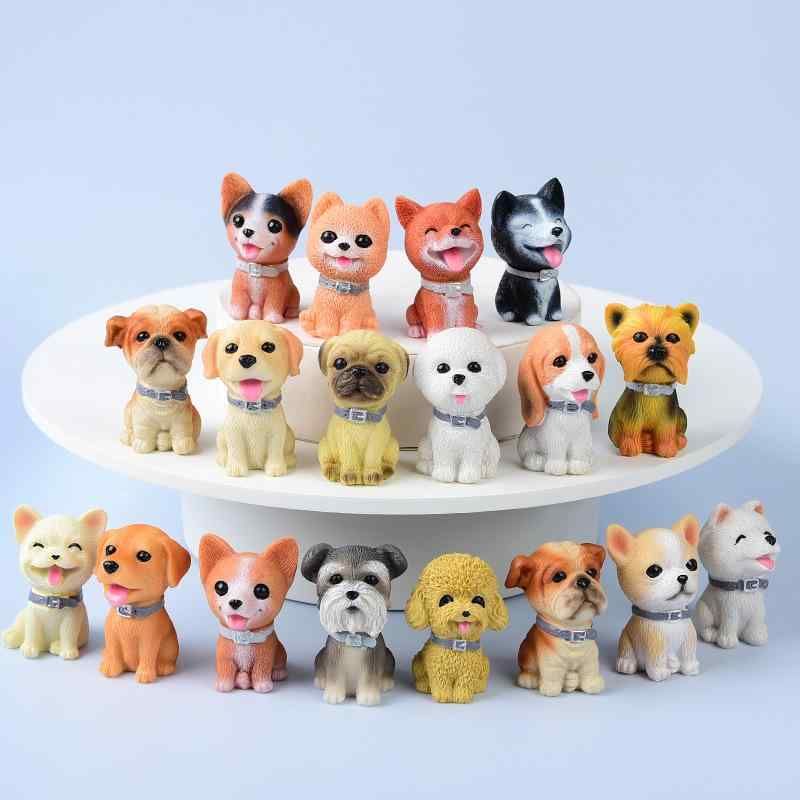 置物 3D ミニ 樹脂製 かわいい キャラクター 犬 ドッグ トイプードル ボーダーコリー ゴールデンレトリ..