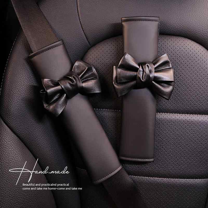 カー用品 レディース リボン シンプル 快適 シートベルトカバー シートベルトパッド PUレザー 選べるカ..