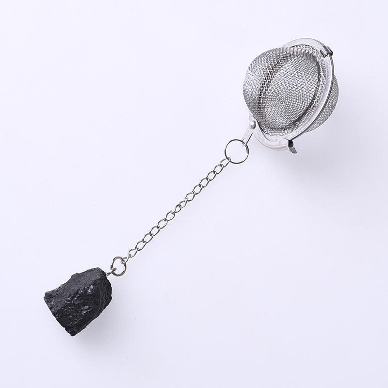 茶漉し ティーインフューザー ボール 天然石 304ステンレス製 エコ 茶葉フィルター アメジスト ローズ..