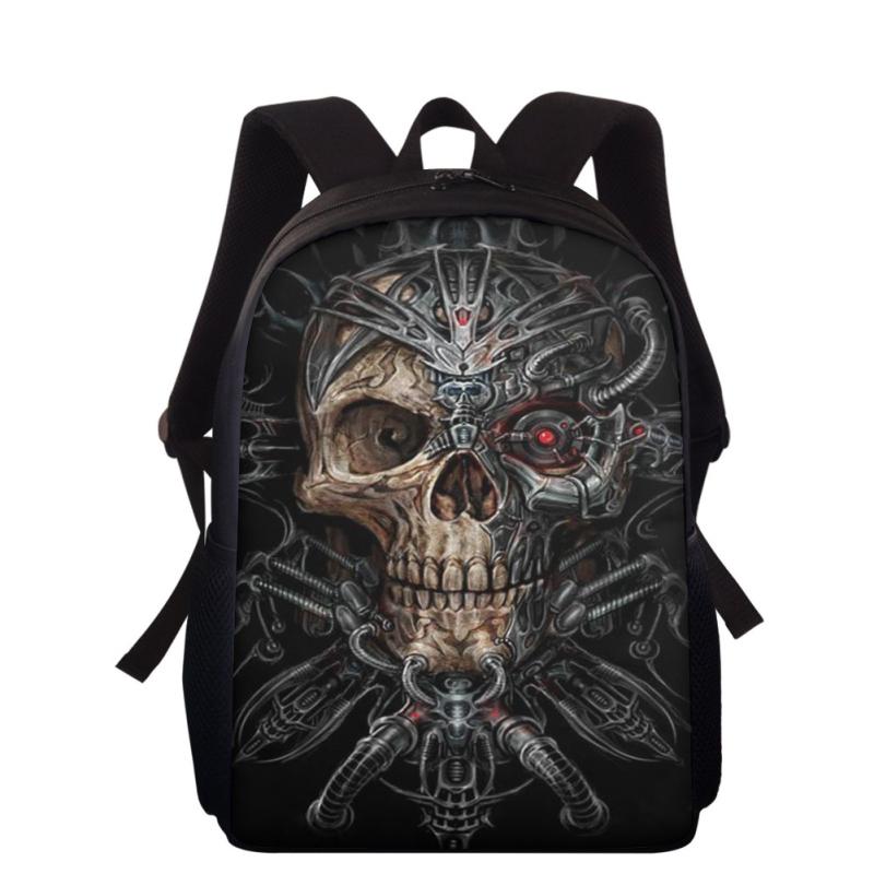 リュックサック メンズ レディース 男女兼用 スクール スカルプリント ひまわり柄 個性的デザイン 15イ..