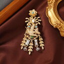 ブローチ レディース レトロ ヴィンテージ マットゴールド ツバメ 麦の穂 フリンジ 花 フラワー エレガント 高級感 スーツ ジャケット コート ドレス 小物 アクセサリー 合金製