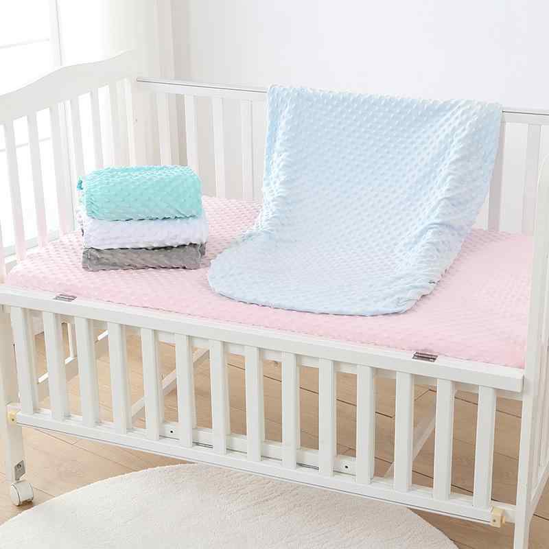 ベビーベッドシーツ ベビー 新生児 赤ちゃん 乳幼児 ぽこぽこドット柄 モコモコ ふわふわ 肌触り良い ..