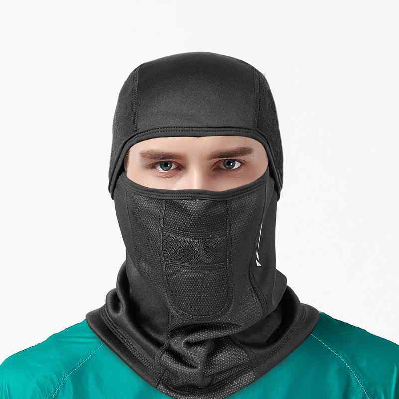 バラクラバ 男女兼用 保温 防寒 暖かい あったか スキー アウトドア サイクリング バイク 釣り 全顔 首元保護 フェイスマスク ポリエステル ブラック フリーサイズ 秋冬(4)