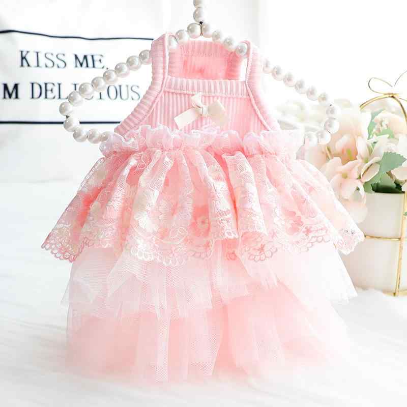 犬服 小型犬 猫用 春夏 薄手 軽量 通気性 プリンセスドレス フリル ワンピース ハイウエスト 刺繍 ウェ..