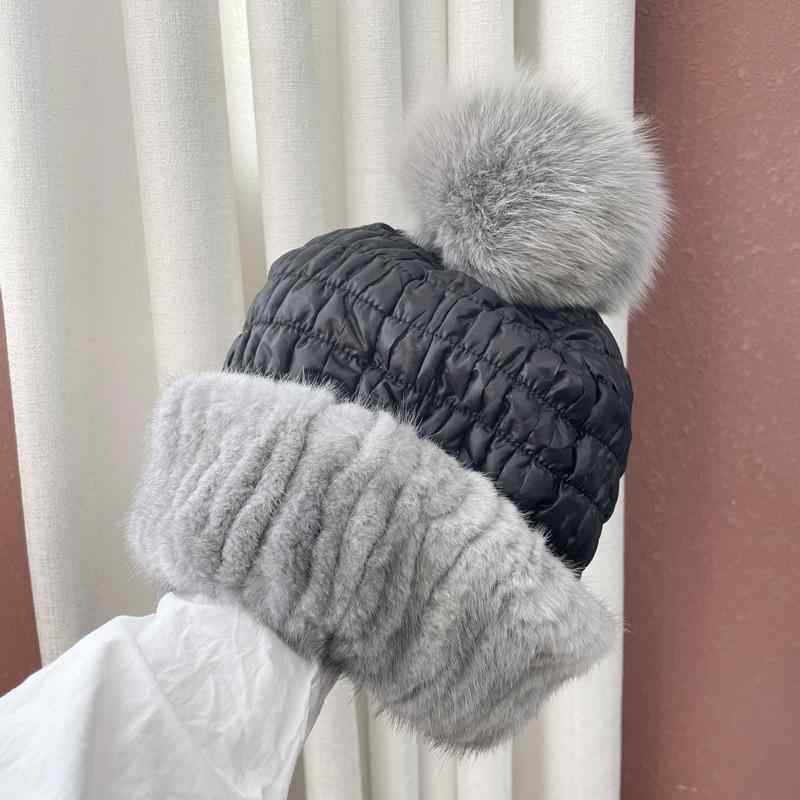 帽子 レディース 冬用 防寒 保温 ミンクファー 編み込み フォックスファー ポンポン 耳あて付き ダウン..
